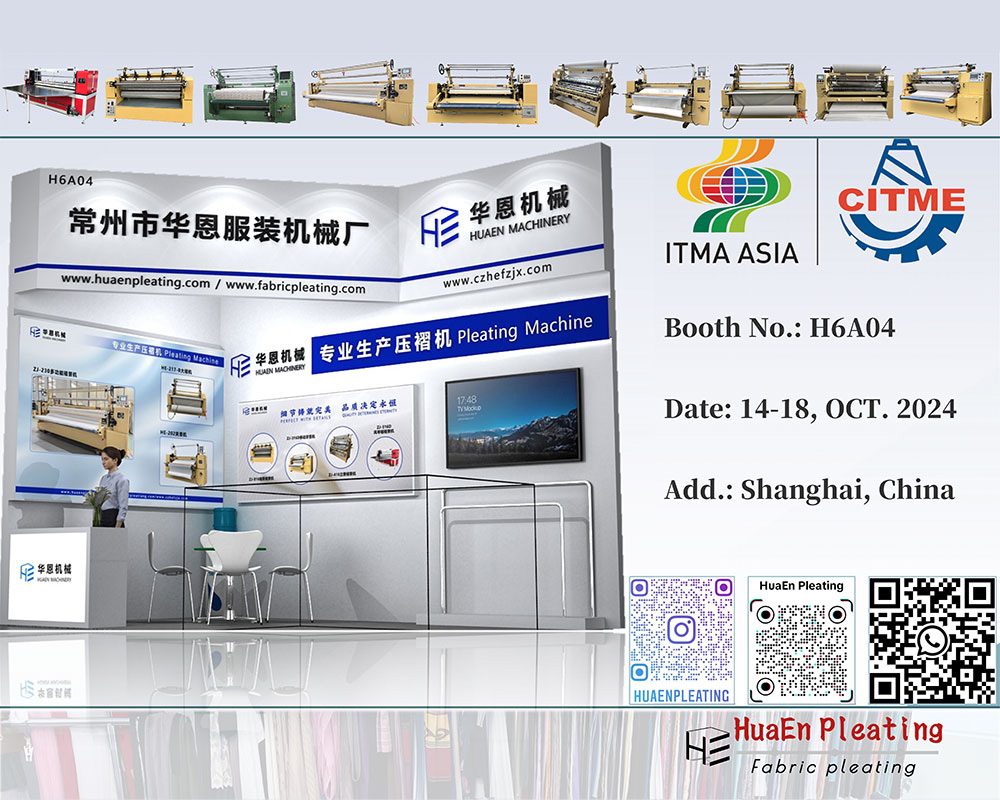 The 100cm fabric pleating machine is scheduled to attend the exhibition ITMA in Shanghai China